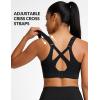 image:imageYvette Sports Bras for Women High Impact Support Sleek VNeck with Adjustable Criss Cross Straps for RunningampWorkoutBlack