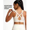 image:imageYvette Sports Bras for Women High Impact Support Sleek VNeck with Adjustable Criss Cross Straps for RunningampWorkoutOffwhite