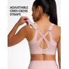image:imageYvette Sports Bras for Women High Impact Support Sleek VNeck with Adjustable Criss Cross Straps for RunningampWorkoutWater Pink