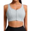 image:imageYvette Front Zipper Sports Bras for Women High Impact Support for Large Breasts Supportive Running Sports Bra Sewnin PadsGrey