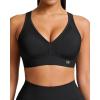image:imageYvette Sports Bras for Women High Impact Support Sleek VNeck with Adjustable Criss Cross Straps for RunningampWorkoutBlack
