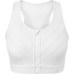 image:imageYvette Front Zip Sports Bras for Women High Support Impact Supportive Running Bra with Sewnin Molded Cups for Large BustWhite
