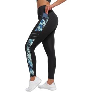 image:imageYvette High Waisted Leggings for Women with Pockets  Tummy Control Yoga Pants Printed Workout Leggings amp Exercise PantsDark Green Printed