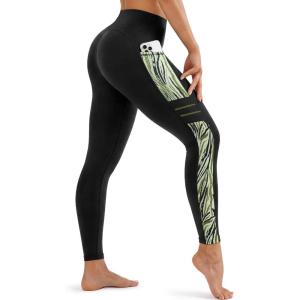 image:imageYvette High Waisted Leggings for Women with Pockets  Tummy Control Yoga Pants Printed Workout Leggings amp Exercise PantsGreen Printed