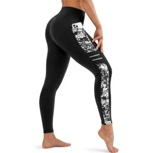 image:imageYvette High Waisted Leggings for Women with Pockets  Tummy Control Yoga Pants Printed Workout Leggings amp Exercise PantsWhite Printed