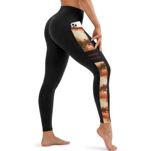 image:imageYvette High Waisted Leggings for Women with Pockets  Tummy Control Yoga Pants Printed Workout Leggings amp Exercise PantsYellow Printed