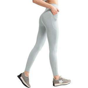 image:imageYvette Yoga Leggings with Pockets for Women 27inch High Waisted Yoga Pants Tummy Control Buttery Soft JacquardGrey