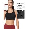 image:imageYvette Sports Bras for Women High Impact Support Front Zipper Running Bra Plus Size No Bounce with Racerback amp Sewn in PadsBlack