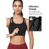 image:imageYvette Sports Bras for Women High Impact Support Front Zipper Running Bra Plus Size No Bounce with Racerback amp Sewn in PadsBlack