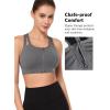 image:imageYvette Sports Bras for Women High Impact Support Front Zipper Running Bra Plus Size No Bounce with Racerback amp Sewn in PadsGrey