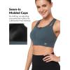 image:imageYvette Sports Bras for Women High Impact Support Front Zipper Running Bra Plus Size No Bounce with Racerback amp Sewn in PadsHaze Blue