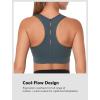 image:imageYvette Sports Bras for Women High Impact Support Front Zipper Running Bra Plus Size No Bounce with Racerback amp Sewn in PadsHaze Blue