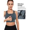 image:imageYvette Sports Bras for Women High Impact Support Front Zipper Running Bra Plus Size No Bounce with Racerback amp Sewn in PadsHaze Blue