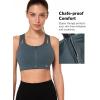 image:imageYvette Sports Bras for Women High Impact Support Front Zipper Running Bra Plus Size No Bounce with Racerback amp Sewn in PadsHaze Blue