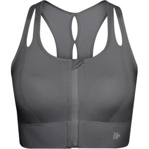 image:imageYvette Sports Bras for Women High Impact Support Front Zipper Running Bra Plus Size No Bounce with Racerback amp Sewn in PadsGrey