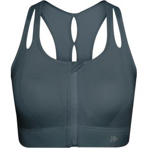 image:imageYvette Sports Bras for Women High Impact Support Front Zipper Running Bra Plus Size No Bounce with Racerback amp Sewn in PadsHaze Blue