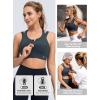 image:imageYvette Front Closure High Support Sports Bras for Women Double Straps Plus Size Sports Bra with Sewn in PadsHaze Blue