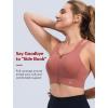 image:imageYvette Front Closure High Support Sports Bras for Women Double Straps Plus Size Sports Bra with Sewn in PadsRose Red