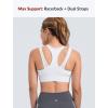 image:imageYvette Front Closure High Support Sports Bras for Women Double Straps Plus Size Sports Bra with Sewn in PadsWhite