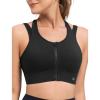 image:imageYvette Front Closure High Support Sports Bras for Women Double Straps Plus Size Sports Bra with Sewn in PadsBlack