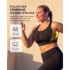 image:imageYvette Front Zip Sports Bra for Women High Support Full Coverage Workout Bra with SewnIn Molded Cups Wide UnderbandBlack