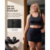 image:imageYvette Front Zip Sports Bra for Women High Support Full Coverage Workout Bra with SewnIn Molded Cups Wide UnderbandBlack