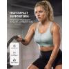 image:imageYvette Front Zip Sports Bra for Women High Support Full Coverage Workout Bra with SewnIn Molded Cups Wide UnderbandGrey