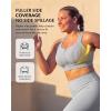 image:imageYvette Front Zip Sports Bra for Women High Support Full Coverage Workout Bra with SewnIn Molded Cups Wide UnderbandGrey