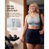 image:imageYvette Front Zip Sports Bra for Women High Support Full Coverage Workout Bra with SewnIn Molded Cups Wide UnderbandGrey