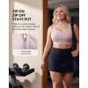 image:imageYvette Front Zip Sports Bra for Women High Support Full Coverage Workout Bra with SewnIn Molded Cups Wide UnderbandPink