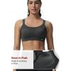 image:imageYvette Sports Bra High Impact Adjustable Criss Cross Back Full Support for Large Bust No BounceBlue Grey