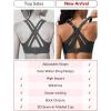 image:imageYvette Sports Bra High Impact Adjustable Criss Cross Back Full Support for Large Bust No BounceBlue Grey