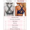 image:imageYvette Sports Bra High Impact Adjustable Criss Cross Back Full Support for Large Bust No BounceBright Navy Blue