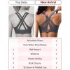 image:imageYvette Sports Bra High Impact Adjustable Criss Cross Back Full Support for Large Bust No BounceLight Grey