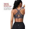 image:imageYvette Sports Bra High Impact Adjustable Criss Cross Back Full Support for Large Bust No BounceLight Grey