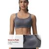 image:imageYvette Sports Bra High Impact Adjustable Criss Cross Back Full Support for Large Bust No BounceLight Grey