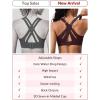 image:imageYvette Sports Bra High Impact Adjustable Criss Cross Back Full Support for Large Bust No BounceReddish Brown