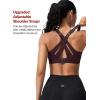 image:imageYvette Sports Bra High Impact Adjustable Criss Cross Back Full Support for Large Bust No BounceReddish Brown