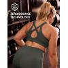 image:imageYvette Sports Bras for Women High Impact Support Sleek VNeck with Adjustable Criss Cross Straps for RunningampWorkoutDark Green
