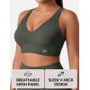 image:imageYvette Sports Bras for Women High Impact Support Sleek VNeck with Adjustable Criss Cross Straps for RunningampWorkoutDark Green
