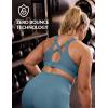 image:imageYvette Sports Bras for Women High Impact Support Sleek VNeck with Adjustable Criss Cross Straps for RunningampWorkoutLake Blue