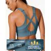 image:imageYvette Sports Bras for Women High Impact Support Sleek VNeck with Adjustable Criss Cross Straps for RunningampWorkoutLake Blue