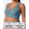 image:imageYvette Sports Bras for Women High Impact Support Sleek VNeck with Adjustable Criss Cross Straps for RunningampWorkoutLake Blue