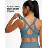 image:imageYvette Sports Bras for Women High Impact Support Sleek VNeck with Adjustable Criss Cross Straps for RunningampWorkoutLake Blue