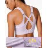 image:imageYvette Sports Bras for Women High Impact Support Sleek VNeck with Adjustable Criss Cross Straps for RunningampWorkoutLight Purple