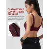 image:imageYvette Sports Bras for Women with Adjustable Straps High Impact Support Running Bra Wireless Front Cross Plus Size WorkoutBurgundy