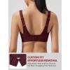 image:imageYvette Sports Bras for Women with Adjustable Straps High Impact Support Running Bra Wireless Front Cross Plus Size WorkoutBurgundy