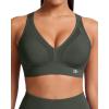 image:imageYvette Sports Bras for Women High Impact Support Sleek VNeck with Adjustable Criss Cross Straps for RunningampWorkoutDark Green