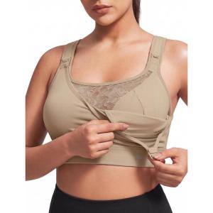 image:imageYvette Nursing Sports Bra for Women High Support Breastfeeding Running Bra Plus Size with Adjustable Straps Padded Plus SizeBrown
