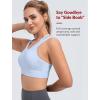image:imageYvette Front Closure High Support Sports Bras for Women Double Straps Plus Size Sports Bra with Sewn in PadsBlue